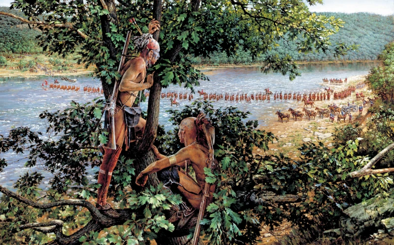 The Crossing, a painting by Robert Griffing, part of his Braddock Series